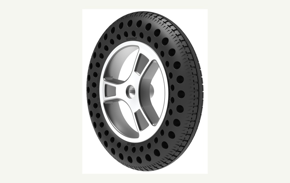 Medical mobility wheel close angled product view