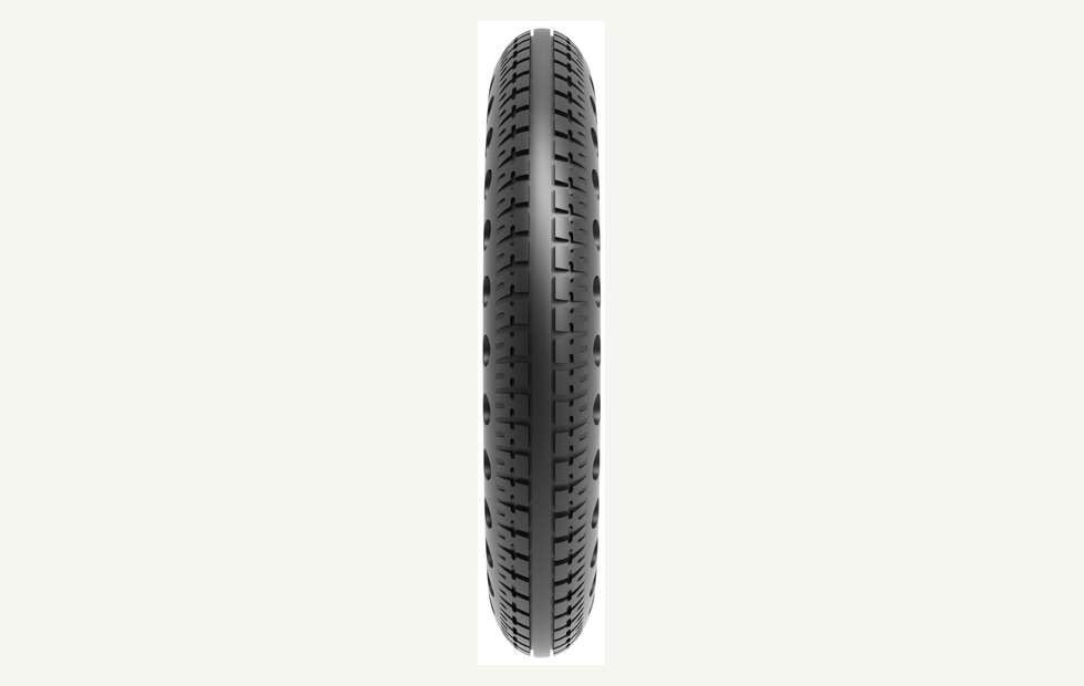 Medical mobility wheel tread profile view
