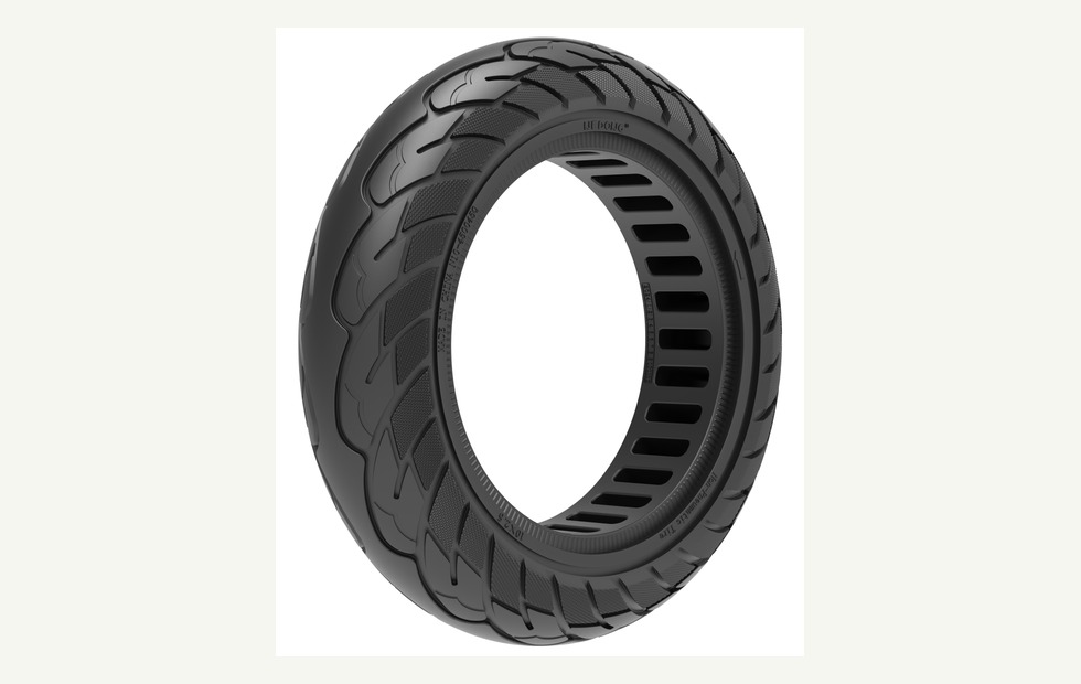 Scooter 10x2.5 airless tire opposite angled view